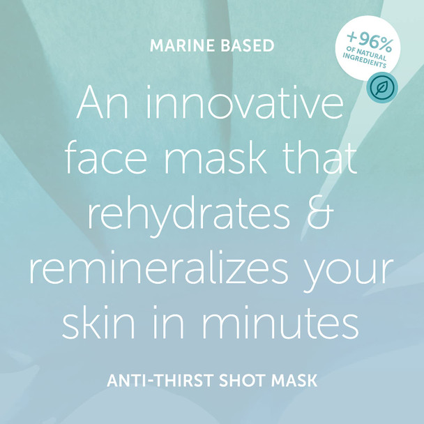 THALGO THALGO Marine Skincare, Thirst Quenching Shot Mask, Blue Ocean Sap and Hyaluronic Acid Face Mask, 1-Mask, 20ml, 0.68 fl. oz.