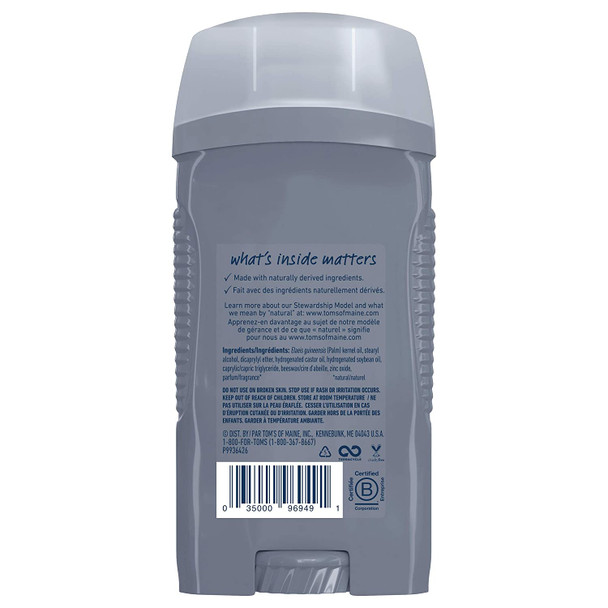 Tom's of Maine Natural Strength Aluminum-Free Deodorant for Men, Cedar Peak, 2.7 oz. (Pack of 2) (Packaging May Vary)