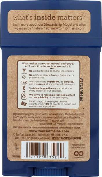 Tom's of Maine Natural Long Lasting Deodorant Stick, Mountain Spring, 2.25 Ounce Tom's of Maine Natural Long Lasting Deodorant Stick, Mountain Spring, 2.25 Ounce