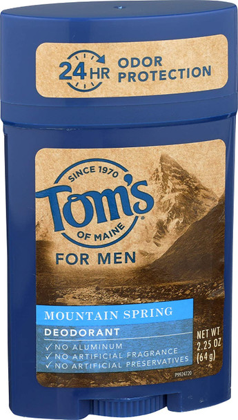 Tom's of Maine Natural Long Lasting Deodorant Stick, Mountain Spring, 2.25 Ounce Tom's of Maine Natural Long Lasting Deodorant Stick, Mountain Spring, 2.25 Ounce