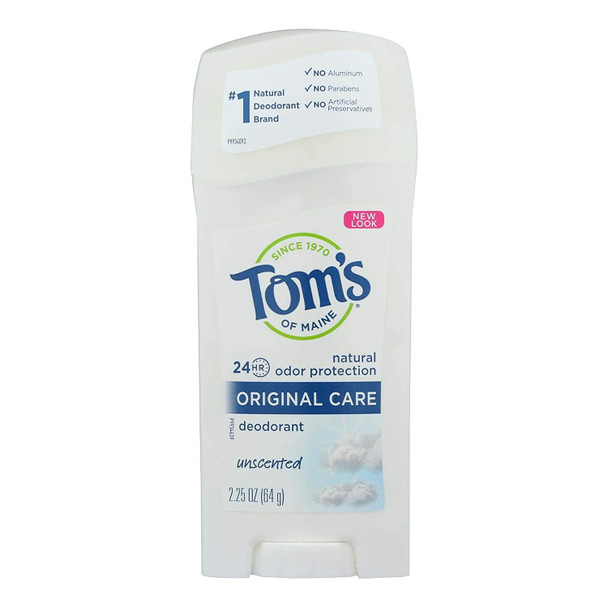 Tom's of Maine Natural Deodorant Stick Unscented 2.25 oz (Pack of 3)