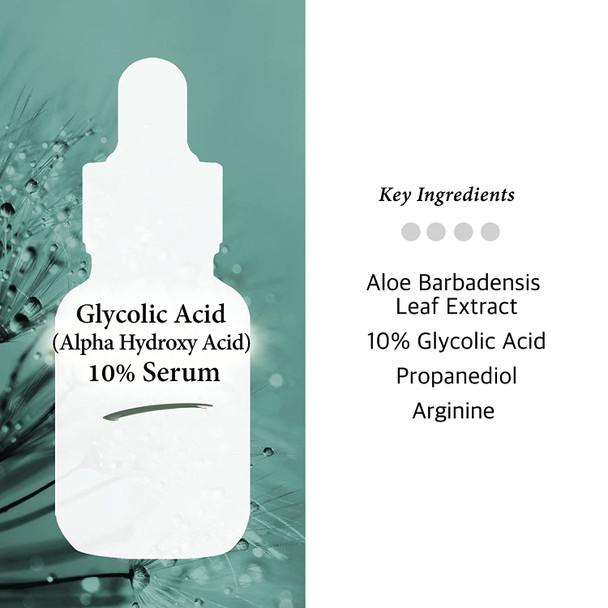 Glycolic Acid 10% AHA Peel Serum for Facial-Face Peel for Acne Scars - Alpha Hydroxy Acid for Tone it up, Wrinkles and Lines Reduction, Healthy Radiant Skin, Peel Off Face Masks, 1 Fl Oz