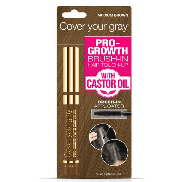 Cover Your Gray Pro-Growth Hair Touch-up with Castor Oil - Medium Brown