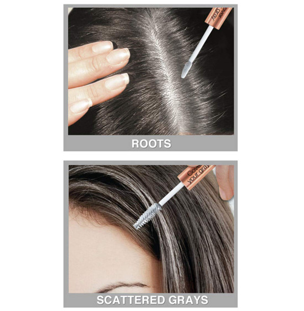 Cover Your Gray Waterproof 2In1 Rose Gold Hair Color Touchup - Dark Brown (3-Pack)