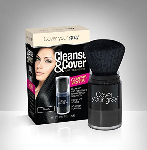 Cover Your Roots Head and Brow Gray Coverage 5 Piece Set - Black