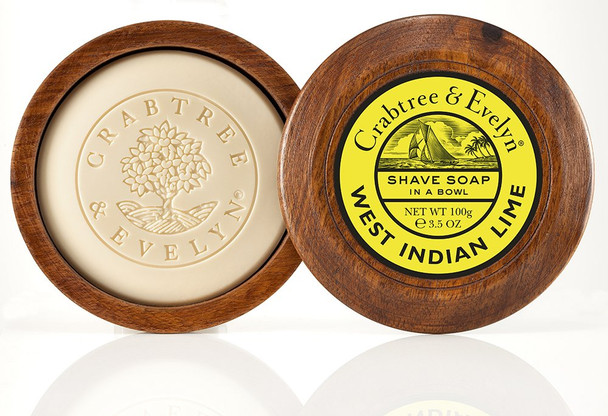 Crabtree & Evelyn Shave Soap in a Wooden Bowl, 3.5 oz