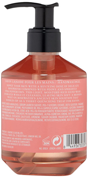 Crabtree & Evelyn Rosewater & Pink Peppercorn Hand Wash, 8.5 Fl Oz