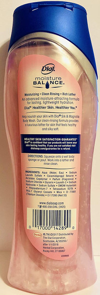 Dial Moisturizing Body Wash - Silk & Magnolia - Net Wt. 16 FL OZ (473 mL) Per Bottle - Pack of 2 Bottles