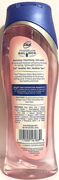 Dial Hydrating Body Wash - Hibiscus Water - Net Wt. 16 FL OZ (473 mL) Per Bottle - Pack of 2 Bottles