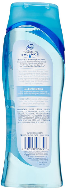 Dial Body Wash With Moisturizers, Spring Water 16 oz(Pack of 3)