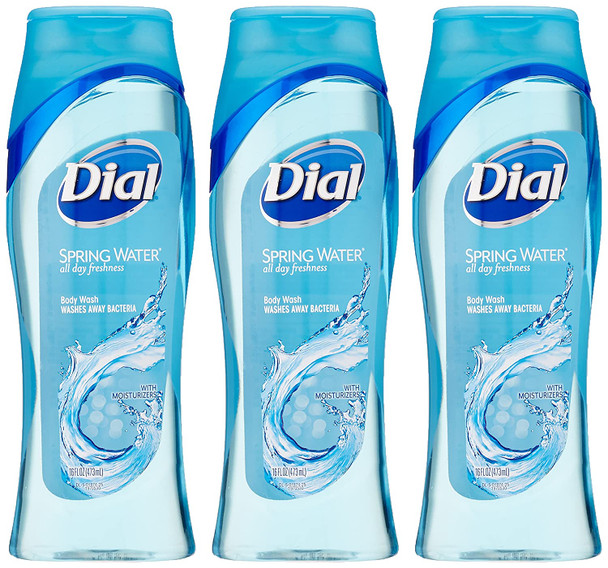 Dial Body Wash With Moisturizers, Spring Water 16 oz(Pack of 3)