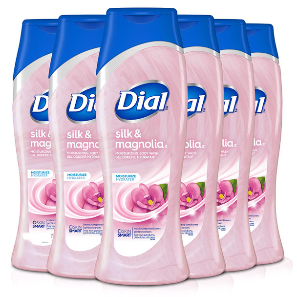 Dial Body Wash, Silk & Magnolia, 21 Ounces (Pack of 6)