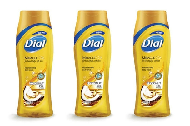 Dial Miracle Oil Nourishing Body Wash, Coconut Oil, 21 Oz (Pack of 3)