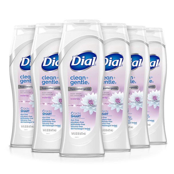 Dial Clean + Gentle Body Wash, Waterlily, 16 fl oz (Pack of 6) Dial Clean + Gentle Body Wash, Waterlily, 16 fl oz (Pack of 6)