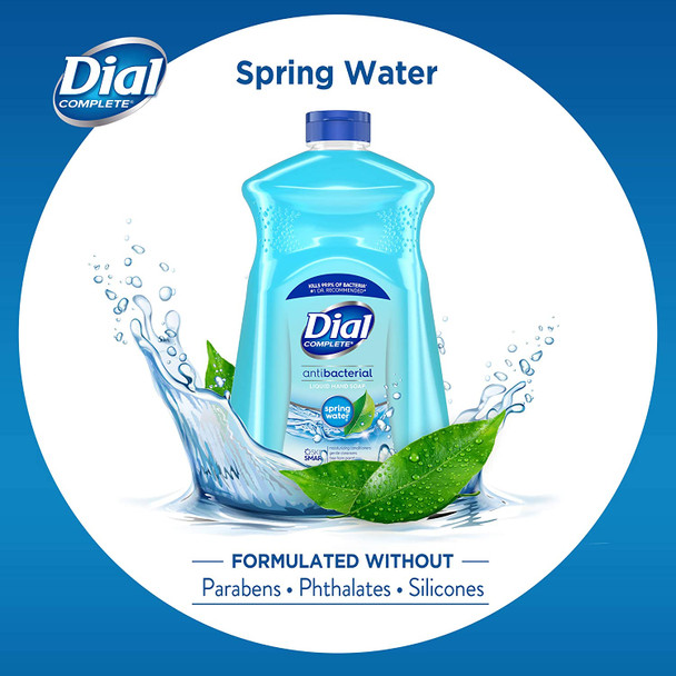 Dial Complete Antibacterial Liquid Hand Soap Refill, Spring Water, 52 fl oz (3 count)