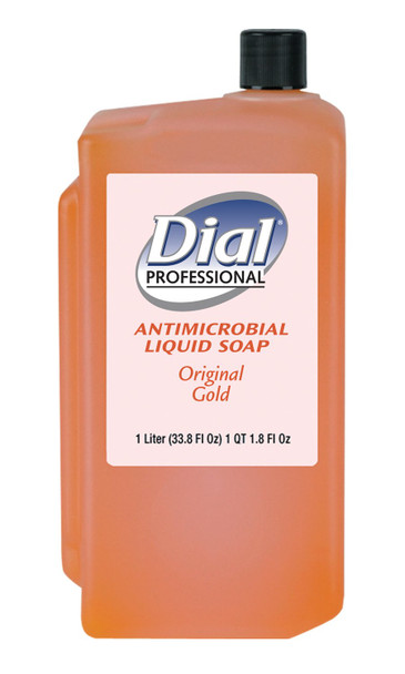 Dial Professional Gold Antibacterial Liquid Hand Soap, 1L Dispenser Refill Bottle (Pack of 8)