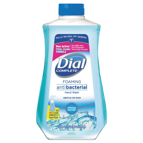 Dial 09027Ct Antibacterial Foaming Hand Wash Spring Water Scent, 32 Oz Bottle, 6/Carton
