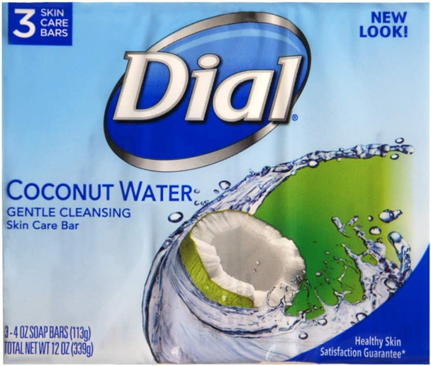 Dial Glycerin Soap Bars Coconut Water & Bamboo Leaf Extract, 4 oz bars, 3 ea (Pack of 2)