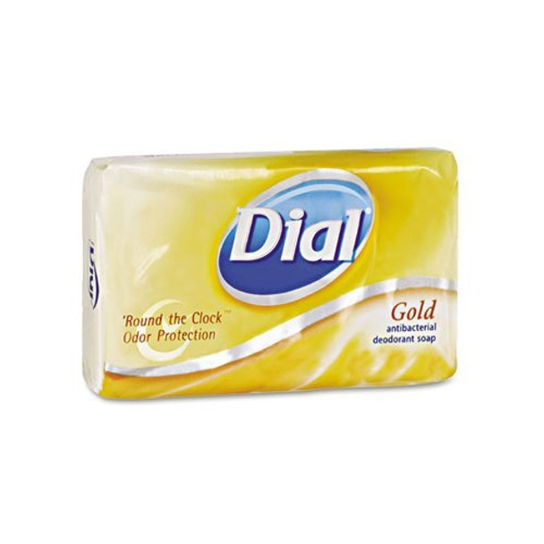 Dial Individually Wrapped Antibacterial Soap, Pleasant, Gold, 4oz Bar, 72/Carton