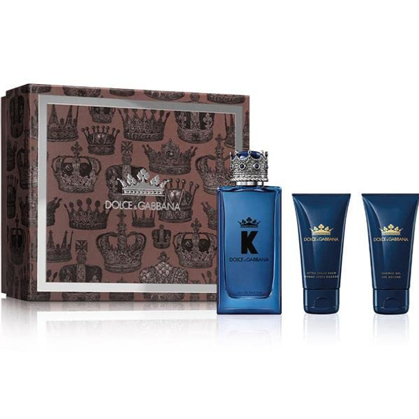 Dolce & Gabbana K Eau De Parfum Spray 3 Piece Set for Men (3.4 Oz Eau De Parfume Spray + 1.6 Oz Shower Gel + 1.6 Oz After Shave Balm)