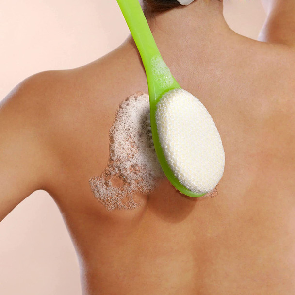 EcoTools Buff and Polish Exfoliating & Promotes Blood Circulation, Dual Sided Brush for Healthy Looking Skin for Bath or Shower for Men & Women, Green