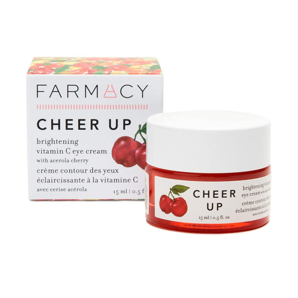 Farmacy Cheer Up Brightening Vitamin C Eye Cream with Hyaluronic Acid, Peptides & Caffeine - Treats Dark Circles & Fine Lines