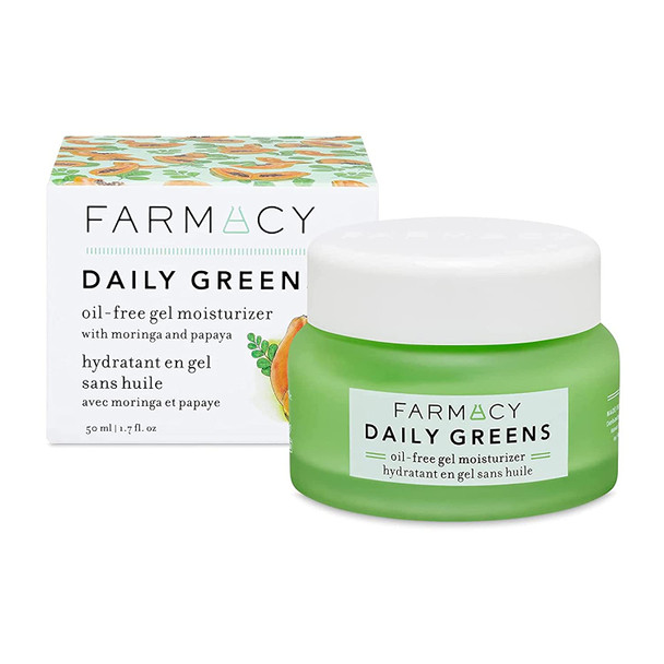 Farmacy Daily Greens Oil Free Gel Face Moisturizer - Daily Facial Moisturizing Cream with Hyaluronic Acid - New Fragrance-Free Formula