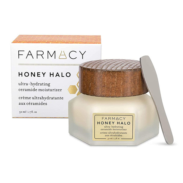 Farmacy Honey Halo Ceramide Face Moisturizer Cream - Hydrating Facial Lotion for Dry Skin (50ml)