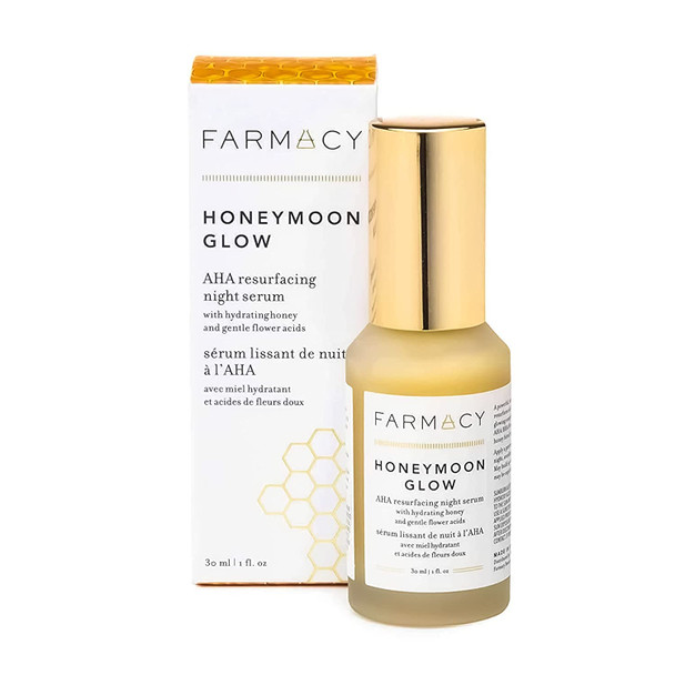 Farmacy Honeymoon Glow AHA Hydrating Night Serum w/ Hyaluronic Acid for Fine Lines & Wrinkles (1 Fl. Oz.)