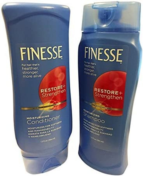 Finesse Restore & Strengthen Moisturizing Shampoo & Conditioner Combo 13 Oz Each by Finesse