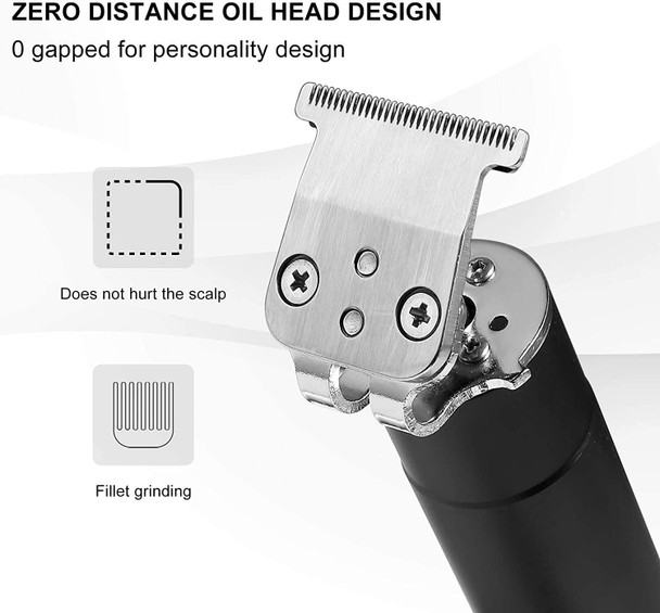 Hatteker Electric Pro Li Hair Clippers Outlining Bald Clipper Zero Gapped T-Blade Beard Trimmer Waterproof Rechargeable Cordless