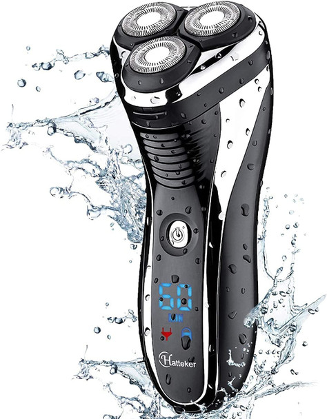 Hatteker Electric Shaver Rotary Razor Men Cordless Beard trimmer Pop-trimmer Wet Dry USB Rechargeable