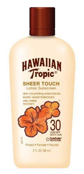 Hawaiian Tropic Sheer Touch SPF 30 Lotion, 2-Fluid Ounce (Pack of 4) by Hawaiian Tropic
