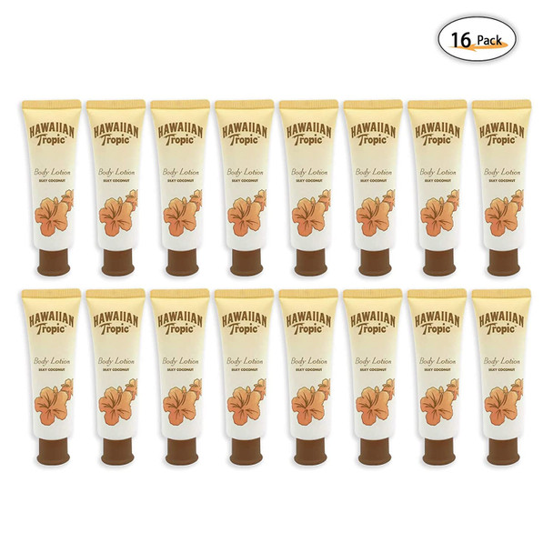 Hawaiian Tropic Body Lotion Moisturizer Coconut Fragrance Lot of 16 - Each 1 oz - 16 Oz