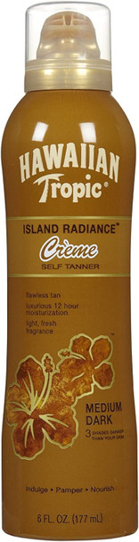 Hawaiian Tropic Island Radiance Self-Tanning Creme Lotion, Medium Dark, 6 Ounce