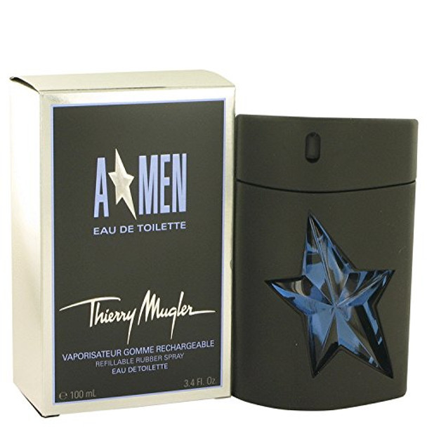 Thierry Mugler Angel AMen for Men Eau De Toilette Spray, 3.4 Ounce Refillable (Rubber)