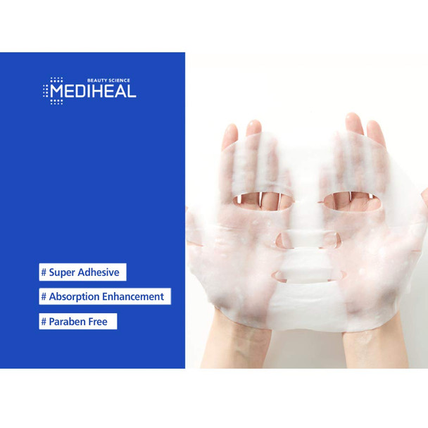 Mediheal I.P.I Lightmax Ampoule Mask EX. Pack of 10 - Cotton Facial Sheets with Vitamin C and Niacinamide, for Dark Spot Removal, Skin Clearing, and Freckles Care