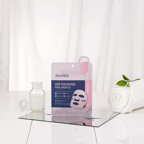 MEDIHEAL Official [Korea's No 1 Sheet Mask] - Air Packing Pink Wrap Mask (5 Masks)