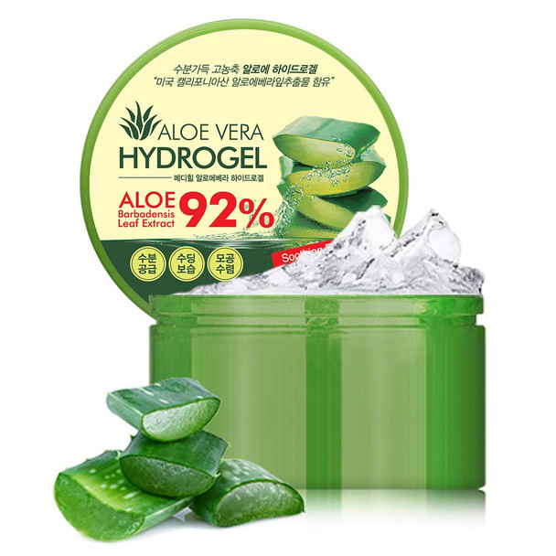 Mediheal 92% Aloe Vera Hydrogel - Great for Skin and Hair - Sun Burn Relief, Moisturizing, Dry Skin, Acne, Razor Bumps - 10.1oz/300ml