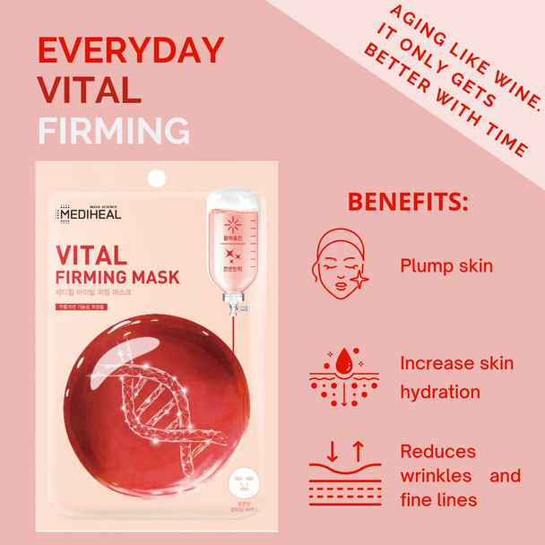 Mediheal Daily Essential Masks 12 Pack (3 types x 4 each) Soothing, Hydrating, Firming