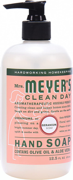 Mrs. MEYER'S CLEAN DAY Liquid Hand Soap, Geranium Scent, 12.5 oz- Pack of 6
