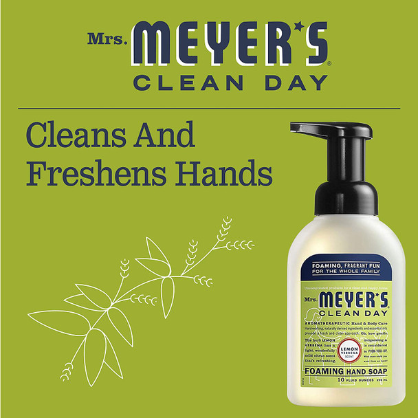 Mrs. Meyer's Clean Day Foaming Hand Soap, Lemon Verbena, 10 Fl Oz (Pack of 6)