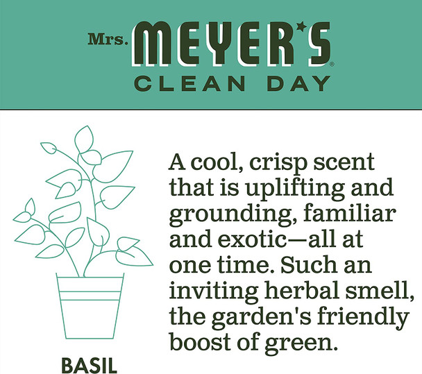 Mrs. Meyer's Body Lotion For Dry Skin, Non-Greasy Moisturizer Made With Essential Oils, Basil, 15.5 oz