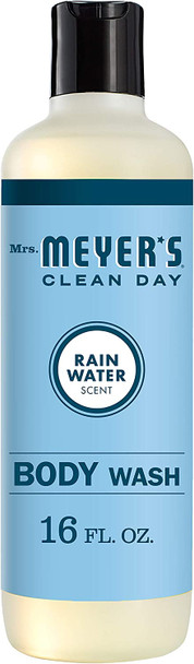 Mrs. Meyer's Moisturizing Body Wash for Women and Men, Biodegradable Shower Gel Formula Made with Essential Oils, Rain Water, 16 oz