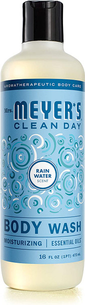 Mrs. Meyer's Moisturizing Body Wash for Women and Men, Biodegradable Shower Gel Formula Made with Essential Oils, Rain Water, 16 oz