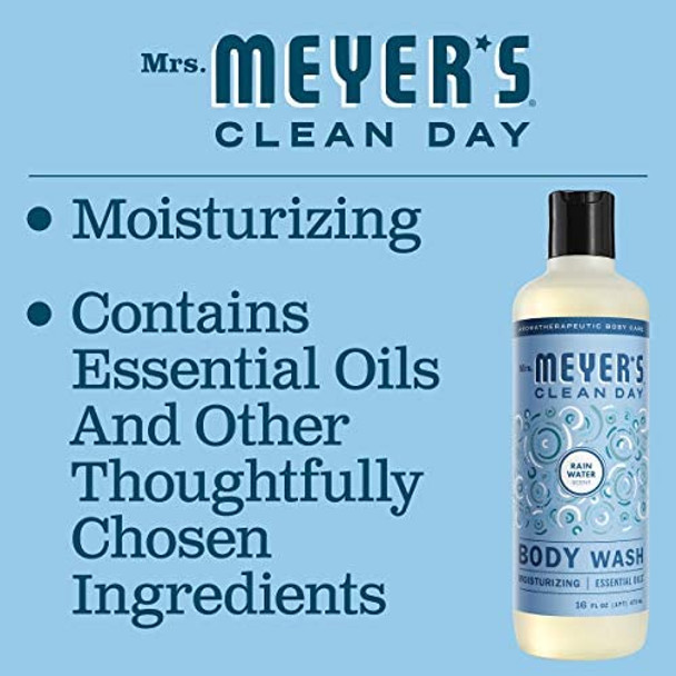 Mrs. Meyer's Moisturizing Body Wash for Women and Men, Biodegradable Shower Gel Formula Made with Essential Oils, Rain Water, 16 oz