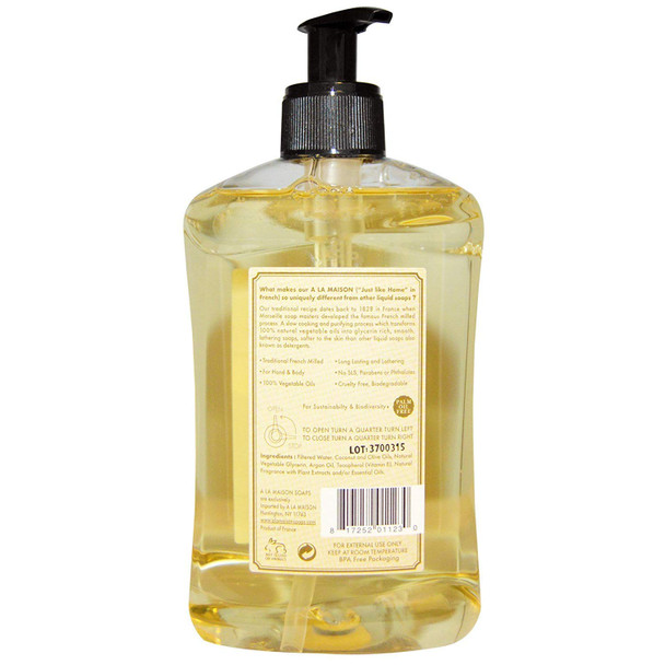 A LA MAISON de Provence Liquid Hand Soap | Sweet Almond Scent | French Milled Moisturizing Natural Hand Soap | in 16.9 oz. Pump Bottle