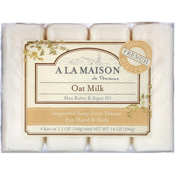 A LA MAISON de Provence Bar Soap | Fresh Sea Salt, Oat Milk & Rosemary Mint Scent | French Milled Moisturizing Natural Hand and Body Soap | 8.8 Oz each (3 Pack)