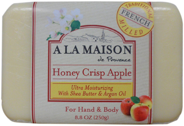 A LA MAISON de Provence Bar Soap | Coconut Creme, Honey Crisp Apple & Fresh Sea Salt Scent | French Milled Moisturizing Natural Hand and Body Soap | 8.8 Oz each (3 Pack)