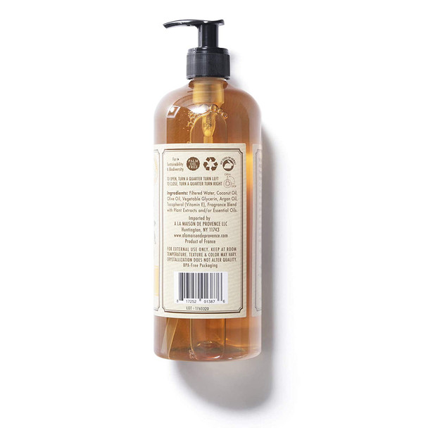 A LA MAISON Honeysuckle Hydrating Body Wash - Triple French Milled Natural Shower Gel Body Wash for Women and Men (25.36 oz Bottle)